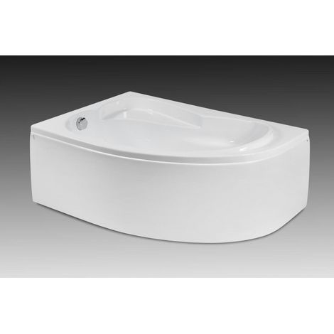Baignoire d'angle SATYN 140x90 cm gauche avec tablier et appui tête