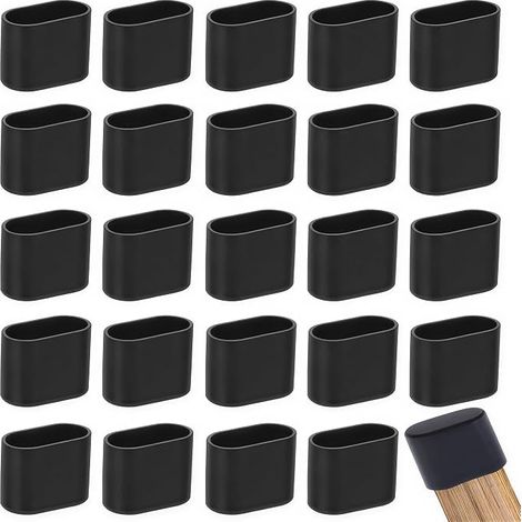 Capuchons de Chaise en Silicone 20 x 40 mm Protection pour pieds de chaise Capuchons ovales pour chaises de jardin housses de pieds de chaise en PVC (1/3)