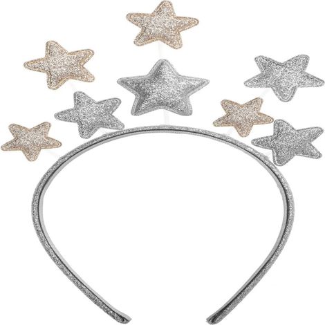 Bandeau poinsettia, étoiles pailletées, bandeau argenté et doré pour femmes et filles, accessoires de Noël, bandeau pour fêtes, anniversaires et festivals (1/5)