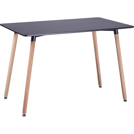 Esstisch rechteckig für 4 Personen, skandinavisch, Holzbeine, 110x70cm, schwarz (1/5)