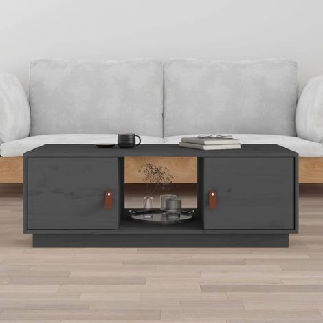 Furniture Limited - Table basse Gris 100x50x35 cm Bois massif de (1/5)