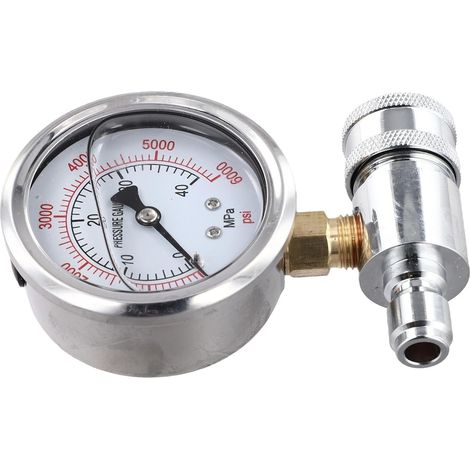 Manomètre Pression Résistant Chocs Usage Pro Mesure jusqu'à 5000 PSI, insertion rapide 3/8, pour idéal systèmes haute pression, lecture précise (1/5)