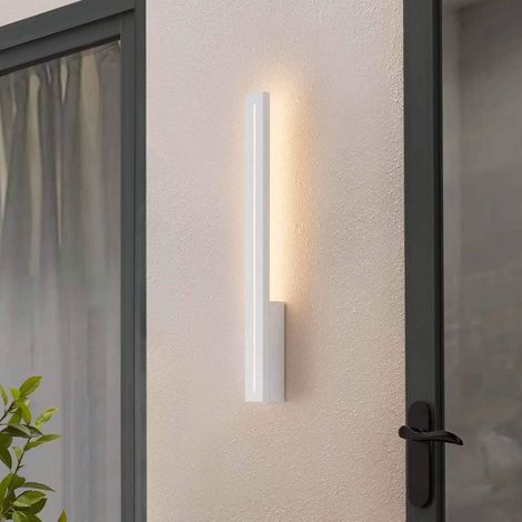 Weiße rechteckige LED-Wandleuchte mit indirekter Beleuchtung IP54 - Noméris