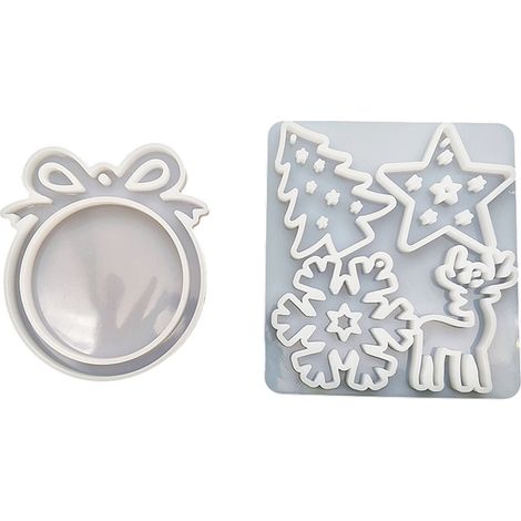 moldes de silicona con superficie antiadherente, para resina epoxi y yeso, decoración navideña. (1/5)