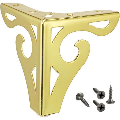 Pieds de meubles de rechange, pieds triangulaires, type universel, compatibles avec tables, armoires, bibliothèques, penderies, chaises, pieds de meubles creux, finition dorée, 10 cm. (1/5)