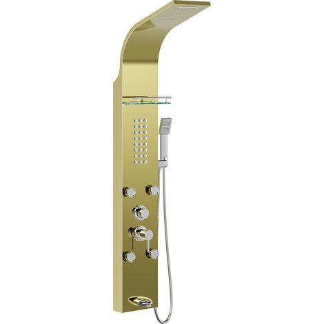 Mexen Adrox Duschpaneel mit Auslauf, gold - 7613-04-50 (1/2)