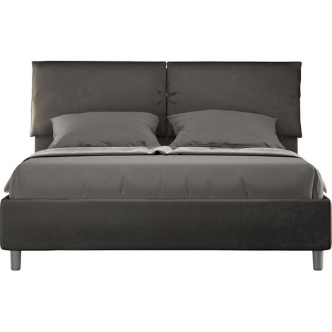 Letto Matrimoniale 160x190 cm con Rete Mados Grigio (1/4)