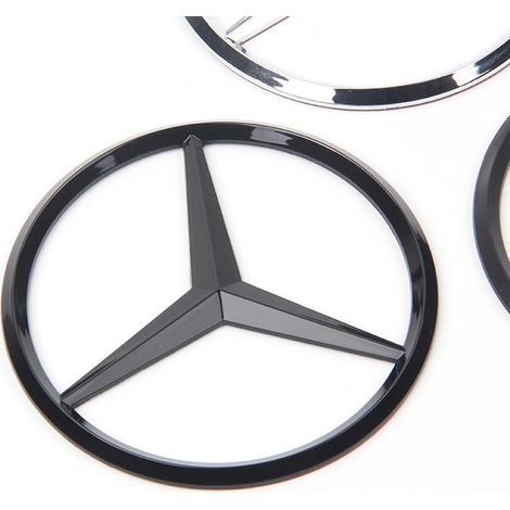 Emblème étoile à 3 branches Mercedes-Benz Noir brillant pour toutes les Mercedes Classe C W205 et C63 AMG-9cm-DELKEVIC