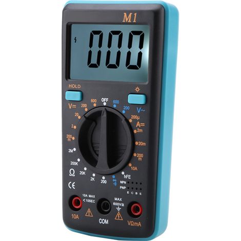 Testeur multimètre numérique ANENG M1DC/AC de tension, courant et résistance 0℃-50℃ (bleu) (1/5)