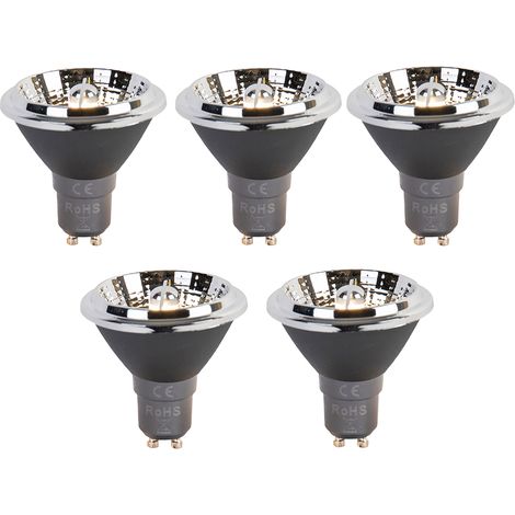 LUEDD Set de 5 bombillas LED GU10 de 3 pasos con atenuación de blanco cálido AR70 6W 320lm 2000-3000K (1/4)