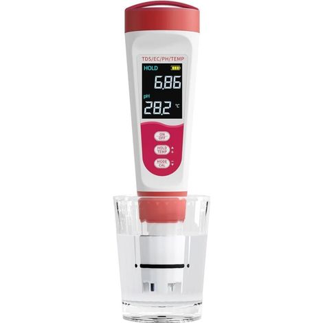 in 1 pH Meter, Water Quality Tester for pH/TDS/EC/Temperature, IP67 Digital pH Meter with Auto Calibration and Backlight LCD for Hydroponics, Garden, Pool, MUMU (1/4)