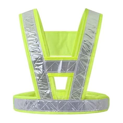 Gilet réfléchissant réglable en Forme de V pour Hommes et Femmes Gilet de sécurité Haute visibilité pour la Nuit Gilet réfléchissant de Circulation routière (1/4)