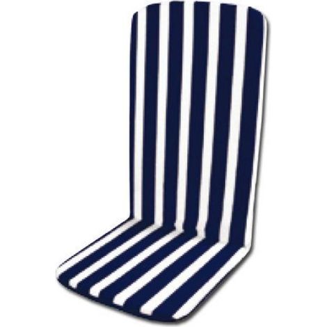 Cojín para playa alto "Monobloc" 120x47x2,5cm fabricado en poliéster y algodón color azul y blanco (1/2)