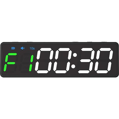 Minuteur d'entraînement par intervalles programmable : Chronomètre avec télécommande (Équipement de fitness à domicile, Noir) (1/5)