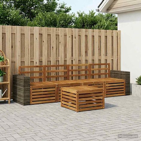 vidaXL Outdoor-Sofagarnitur 5 pcs Natur Massivholz Akazie (1/5)