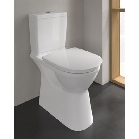 Villeroy & Boch – WC suspendu sans bride – Céramique sanitaire – Chasse d’eau DualFlush – Design DirectFlush – Abattant softclose rehaussé blanc (1/10)