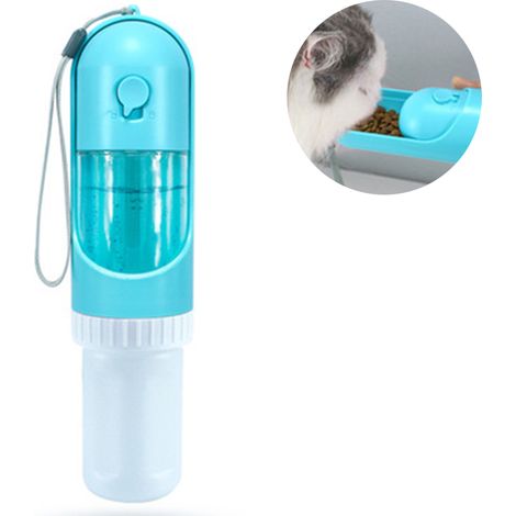 Gobelet Eau Animaux - 220 ml + 120 g Réservoir Combiné Eau Nourriture - Design Rétractable 27 x 6,7 cm - Pour Chiens et Chats - 1 Pièce (1/5)