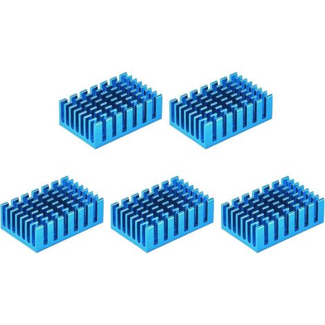 5pcs30x20x10mm bleuThermique Auto-adhésif Alluminium Dissipateur Chaleur Radiateur Électroniques