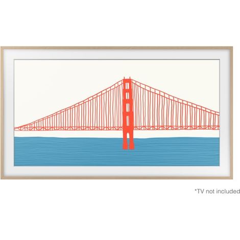 Samsung – Support TV mural pour écran 55 pouces – Cadre interchangeable en plastique marron clair – Système d'accroche magnétique (1/5)