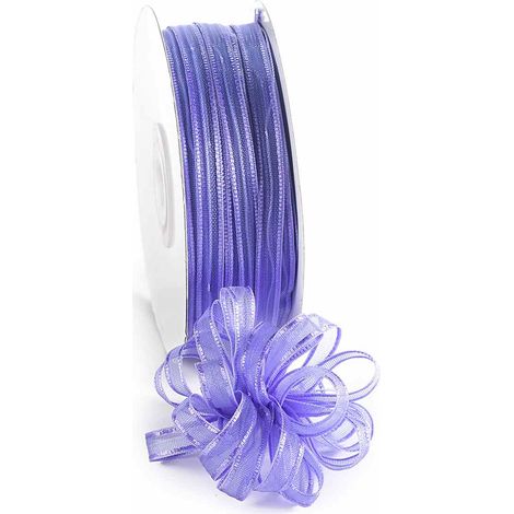 Nastro velo lavanda con tirante per fiocco facile, mm 6 x 50 m