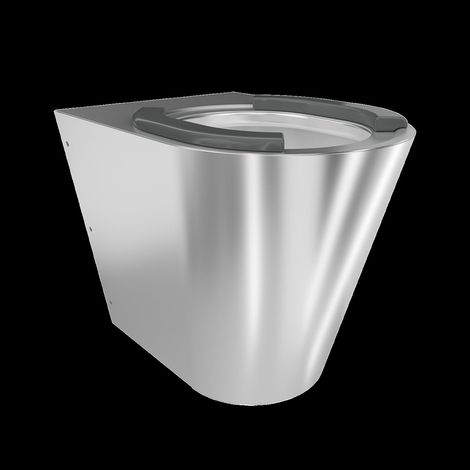 KWC T-WC, CAMPUS, Edelstahl, Wandhängend, 360x412x500 mm, Sitzbacken, S. Bodenlang (1/2)