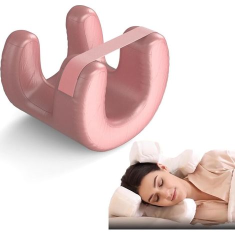 Oreiller Anti-Âge Anti-Rides,Oreiller Ergonomique Cervical,Combat Les Rides du Sommeil,Mousse à Mémoire de Forme, pour Dormir sur Le Dos ou sur Le Côté (Rose) (1/5)