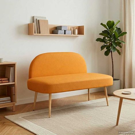 vidaXL Banc rembourré avec dossier Jaune foncé 110 x 60 x 76 cm