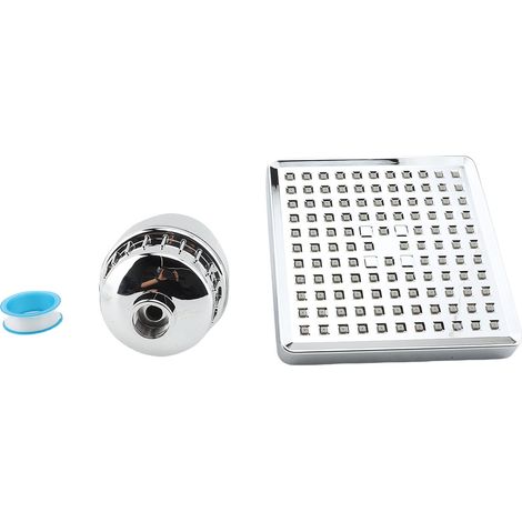 Set pommeau douche avec filtre 6 pouces ABS haute pression – Carré pluie remplacement salle bain argent, salle de bain (1/4)