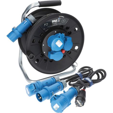 Kalle Campingkabeltrommel CEE 230V 16A 2,5mm² IP44 25 m Set Anschlussltg. 1,5 m + Adapterltg. 1,5 m