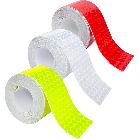 3 rolls of waterproof reflective tape for strollers, outdoor reflective warning tape, trailer reflective strips, safety reflective strips, and nighttime reflective stickers, suitable for cars, bicycle (1/3)