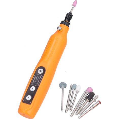 Elektrischer Schleifstift, 5 Geschwindigkeiten, kabelloses Rotationsgravierwerkzeug-Set mit LED-Arbeitsleuchte, 3,7 V, 10 W (1/5)