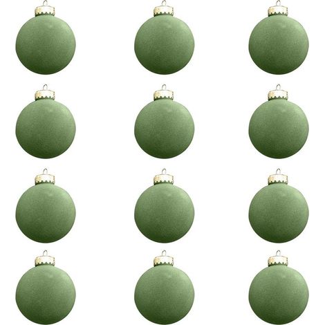 EASYCOMFORT Lot de 12 Boules de Noël en Velours 6 cm Vert et Rouge - Décoration Sapin Suspendre Floquées (1/5)