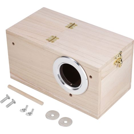 Hochwertiges Vogelhaus aus Holz für Papageien, Brutkasten mit Öffnung rechts, Käfigzubehör (1/5)