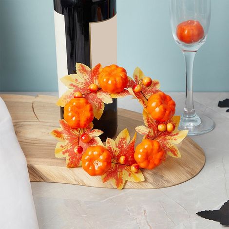 Couronne Pour Bougie - Couronne Décorative En Plastique - Pour Bougies Cylindriques - Idéale Pour Décoration De Table D'Automne, De Noël Et De Thanksgiving - 1 Pièce (1/5)
