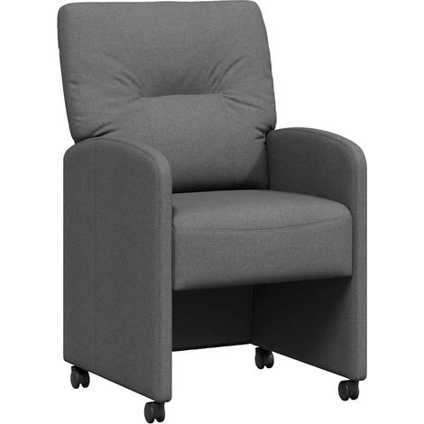 Maison Exclusive - Esszimmerstühle mit Rollen 2 pcs Dunkelgrau 57