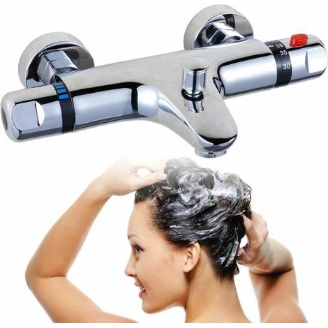 Robinet thermostatique pour baignoire - Marque - Mitigeur de douche - Mitigeur apparent - Protection de sécurité (1/4)