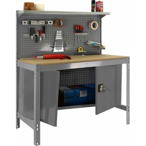 Banco de trabajo SIMONWORK BT3 CABINET 900 GRIS/MADERA - 8425437123207 - Simon Rack (1/2)
