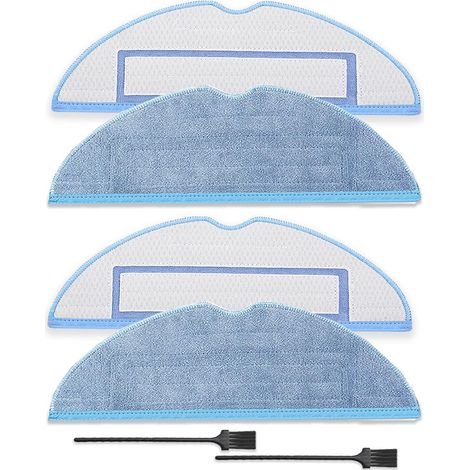 Ensemble de 4 lingettes de rechange pour aspirateur robot Roborock S7, S7 Plus, S7 MaxV, S7 MaxV Plus, S7 MaxV Ultra et S7 Pro Ultra - Lingettes en microfibre lavables et réutilisables - Ineasicer (1/5)