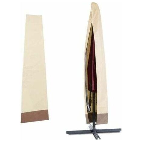 QORVA-Housse de Parasol Déporté Imperméable, Housse de Protection pour Parasol, Couverture Parasol en 600D Oxford, Bache Parasol Jardin Exterieur Anti-UV/Vent avec Sac de Rangement(200x60x55cm)-Fei Yu (1/4)