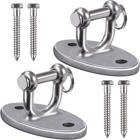 2pcs Matériel de Suspension pour Hamac, Pivotant kit D'Accrochage au Plafond avec Boucle de Sécurité pour Le Bois Corde de Yoga/Cerceau Aérien/Sac de Frappe Kit de Suspension, 2800lbs (1/5)