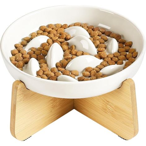 Cat Bowl Ceramic, Round, Beige