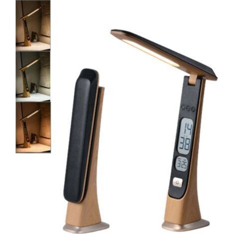 [NIEMALS VERWENDET] Faltbare Schreibtischlampe, Touchscreen-Schreibtischlampe mit Uhr- und Kalenderanzeige, 3 Farbmodi und einstellbarer Helligkeit