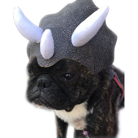Triceratops-Hut – Tier – lustig – Hund/Katze – Cosplay-Party – gehörnter Kopfschmuck