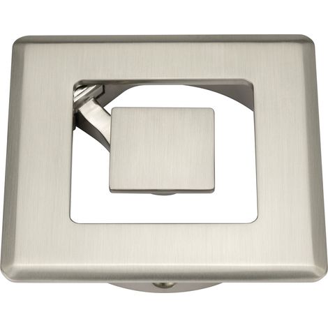 Confurn Kabeldurchgang Orbit 90x90mm Kabelmanagement Kabeldurchführung mit aufklappbarem Mittelteil, Zinkdruckguss, alufarbig