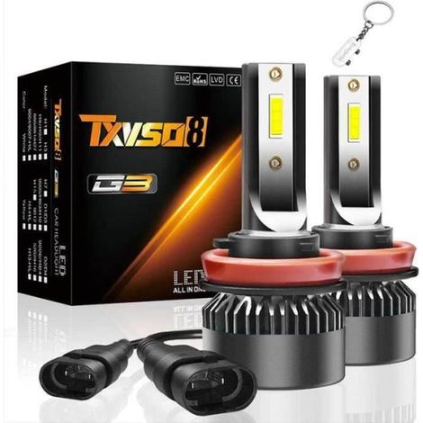 2pcs ampoule H8/H9/H1 led voiture, imperméable à l'eau 100W 6000K 15000 lumens extrêmement lumineux. (1/4)