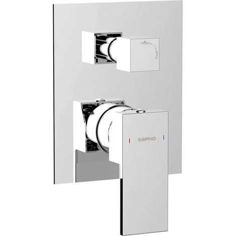 Sapho Cubemix - Unterputzarmatur für 2 Verbraucher, mit Einbaukörper, Chrom CM042 (1/2)
