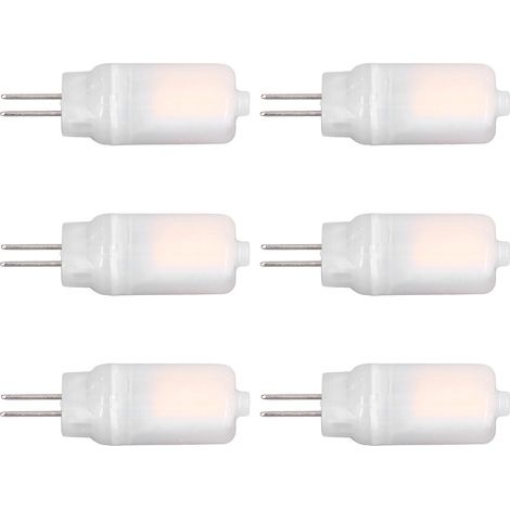 Lot de 6 ampoules LED G4 12 V, éclairage à 360°, dissipation thermique à 360°, faible consommation, interface standard, 3 W, blanc chaud (1/5)
