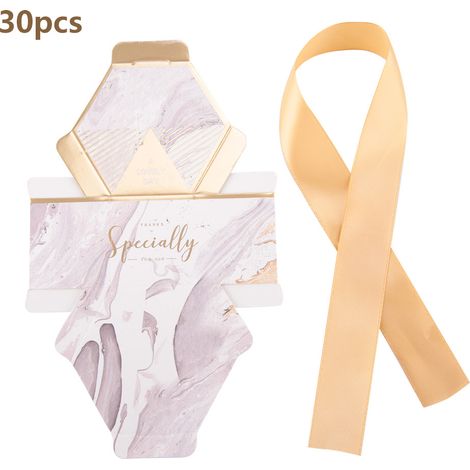 30 boîtes à bonbons en papier, boîtes cadeaux, ruban doré, pour mariages et fêtes (1/5)