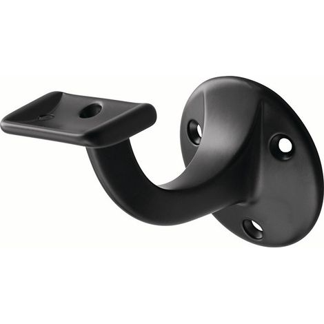 Soporte pasamanos 3507 Alu.ku.-besch. Negro D. Placa de pared 56mm, soporte recto HERMETA