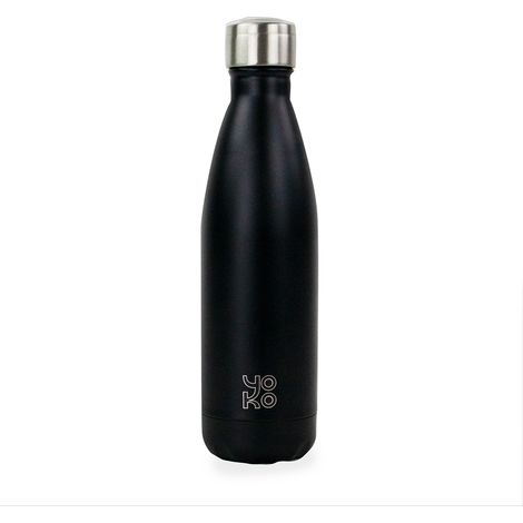 Gourde isotherme Yoko Design noir mat 500 ml acier inox double paroi 12 h chaud 24 h froid